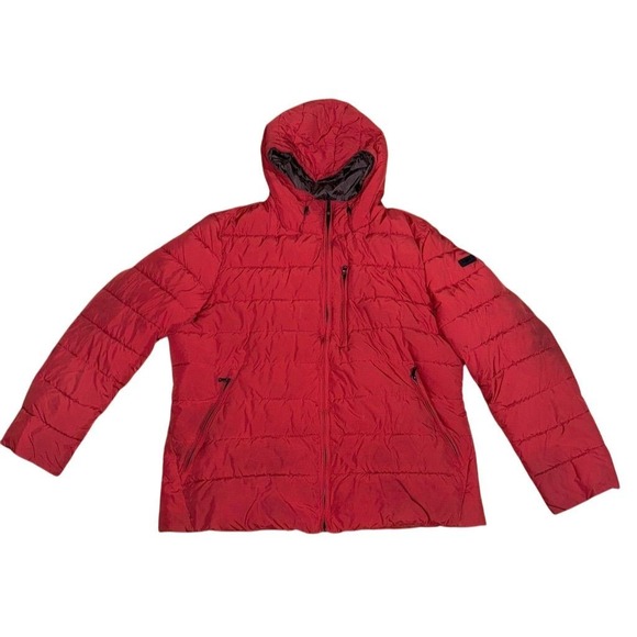 Michael Kors Men's Red Quilted Puffer Jacket Size M recycled bottles some flaws - Picture 1 of 12